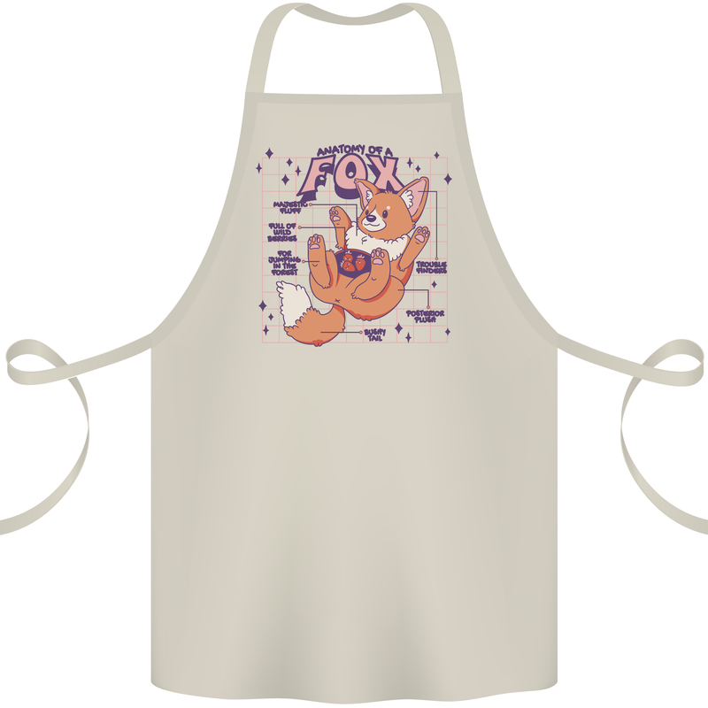 Anatomy of a Fox Foxes Funny Cotton Apron 100% Organic Natural