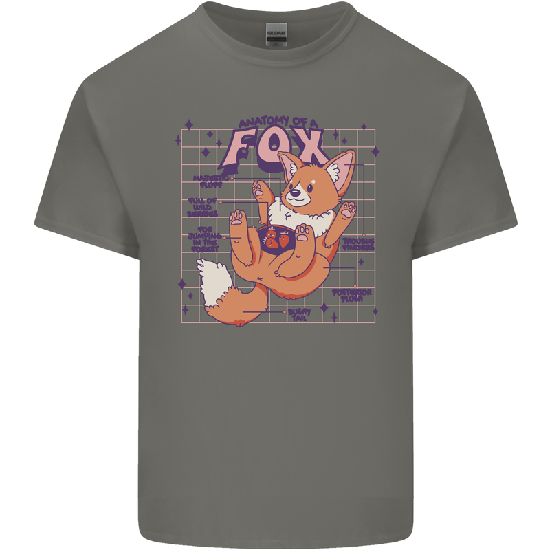 Anatomy of a Fox Foxes Funny Mens Cotton T-Shirt Tee Top Charcoal