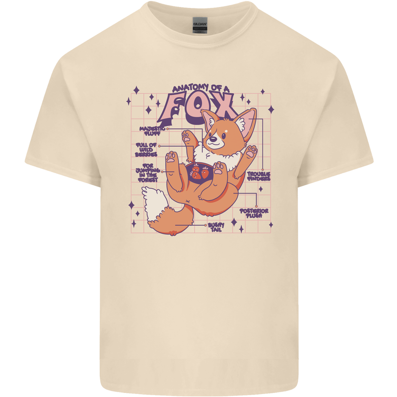Anatomy of a Fox Foxes Funny Mens Cotton T-Shirt Tee Top Natural