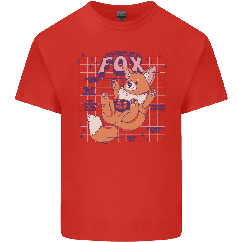 Anatomy of a Fox Foxes Funny Mens Cotton T-Shirt Tee Top Red