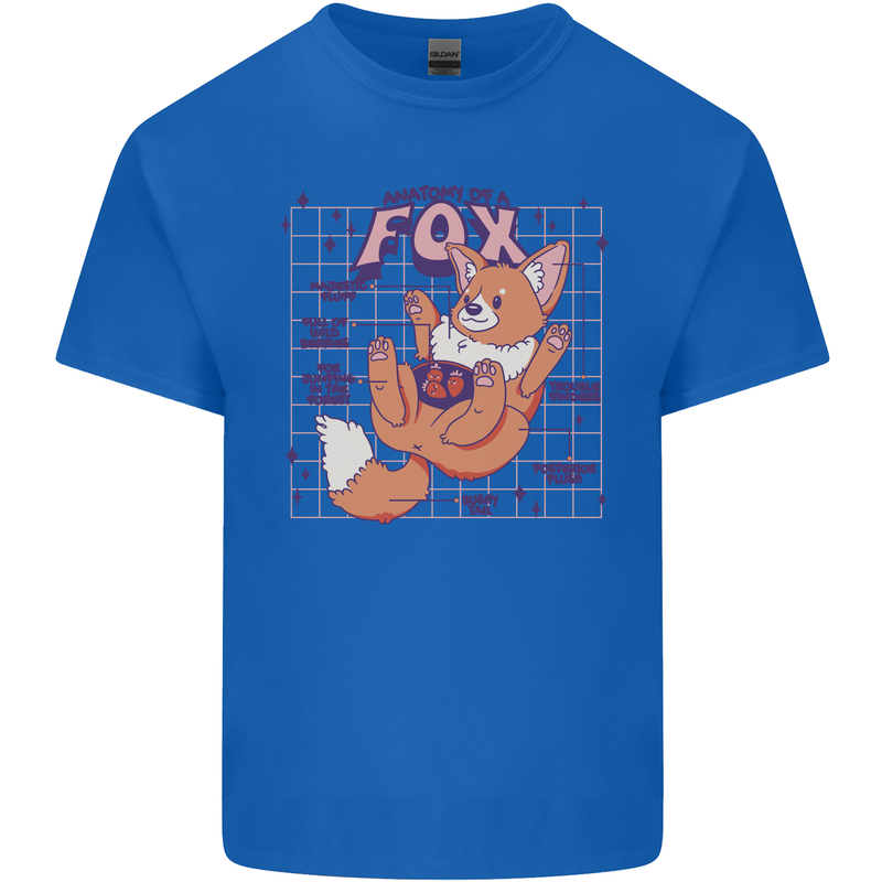 Anatomy of a Fox Foxes Funny Mens Cotton T-Shirt Tee Top Royal Blue