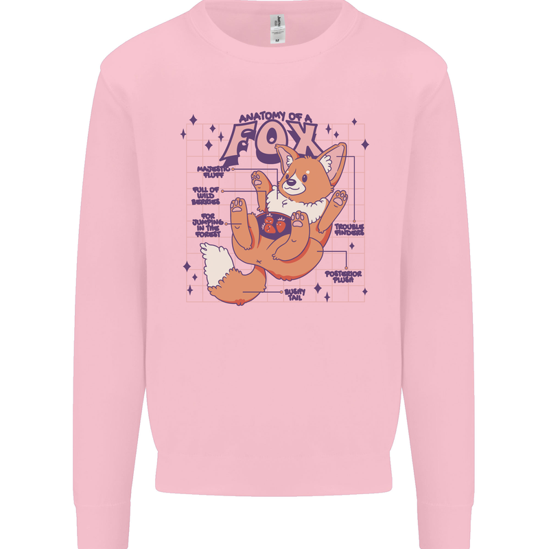 Anatomy of a Fox Foxes Funny Mens Sweatshirt Jumper Light Pink