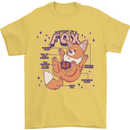 Anatomy of a Fox Foxes Funny Mens T-Shirt 100% Cotton Yellow