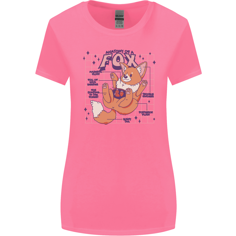 Anatomy of a Fox Foxes Funny Womens Wider Cut T-Shirt Azalea