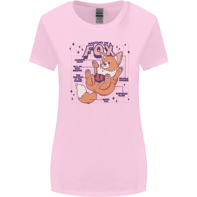 Anatomy of a Fox Foxes Funny Womens Wider Cut T-Shirt Light Pink