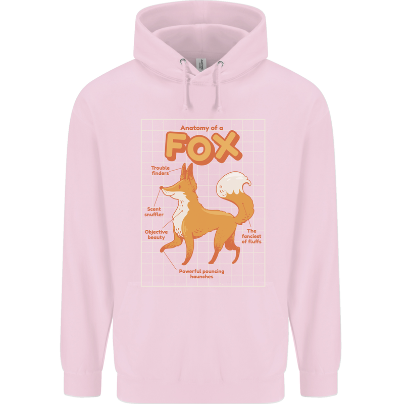 Anatomy of a Fox Funny Foxes Childrens Kids Hoodie Light Pink