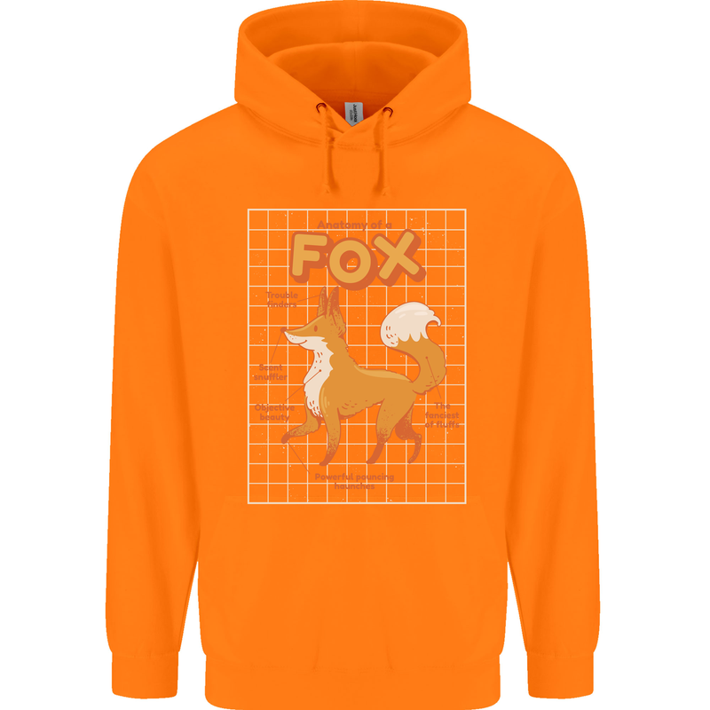Anatomy of a Fox Funny Foxes Childrens Kids Hoodie Orange