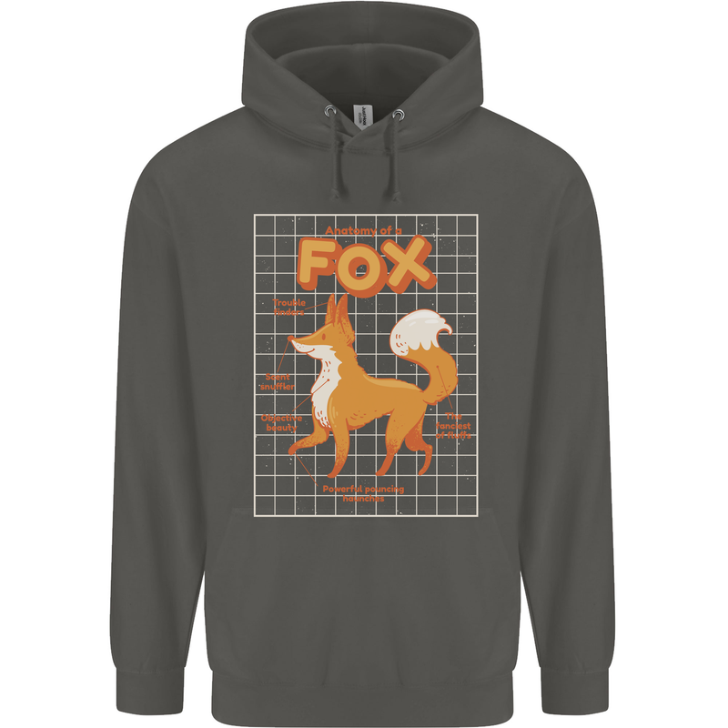 Anatomy of a Fox Funny Foxes Childrens Kids Hoodie Storm Grey