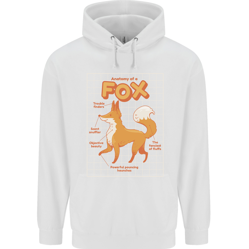 Anatomy of a Fox Funny Foxes Childrens Kids Hoodie White