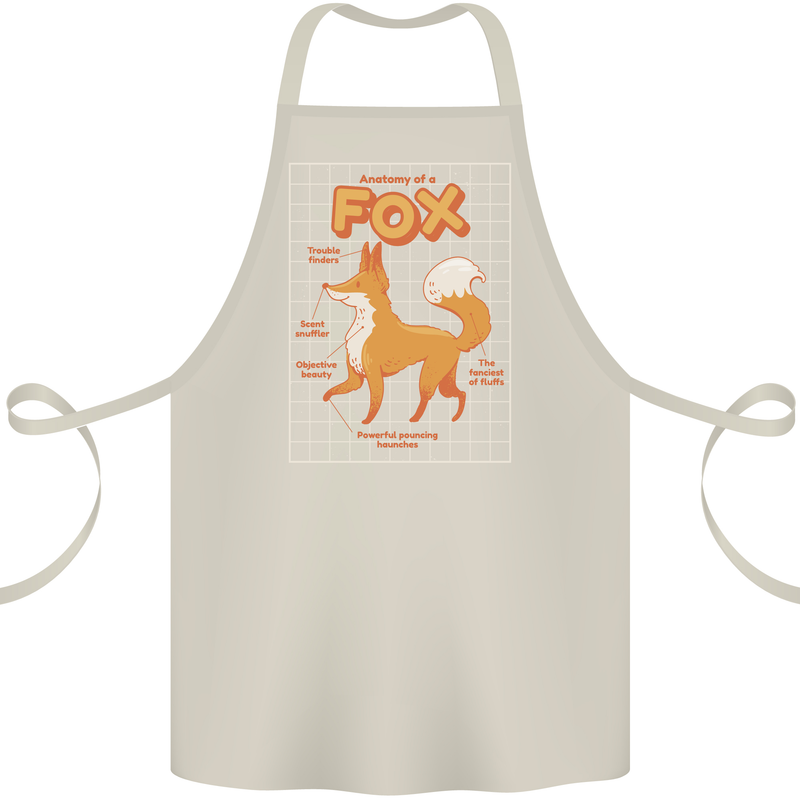 Anatomy of a Fox Funny Foxes Cotton Apron 100% Organic Natural