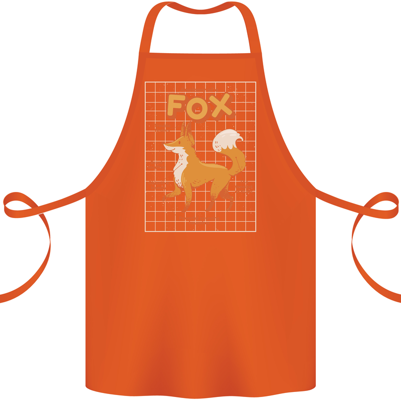 Anatomy of a Fox Funny Foxes Cotton Apron 100% Organic Orange