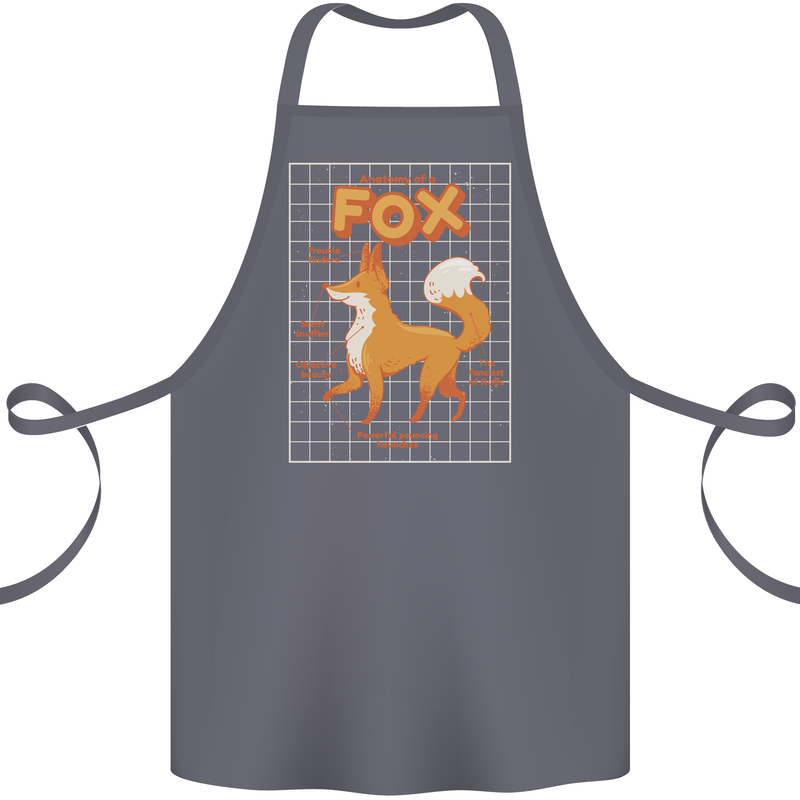 Anatomy of a Fox Funny Foxes Cotton Apron 100% Organic Steel
