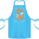 Anatomy of a Fox Funny Foxes Cotton Apron 100% Organic Turquoise