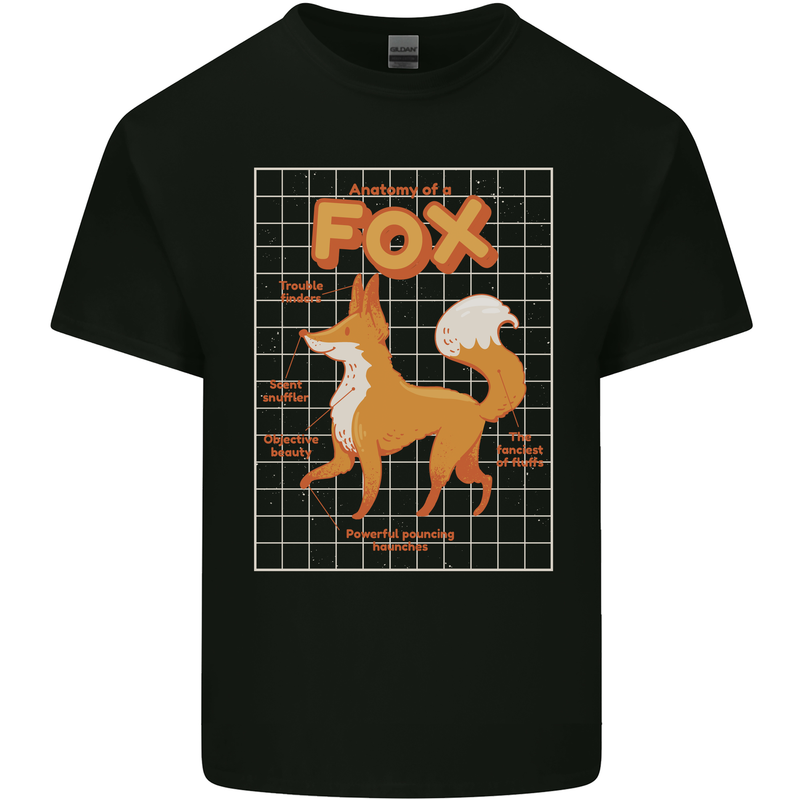 Anatomy of a Fox Funny Foxes Kids T-Shirt Childrens Black