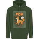 Anatomy of a Fox Funny Foxes Mens 80% Cotton Hoodie Forest Green