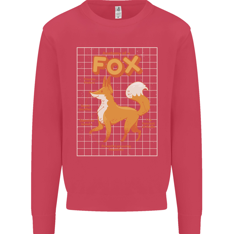 Anatomy of a Fox Funny Foxes Mens Sweatshirt Jumper Heliconia