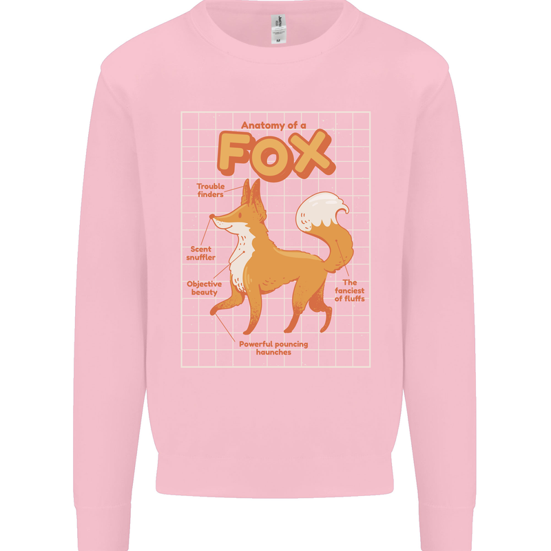 Anatomy of a Fox Funny Foxes Mens Sweatshirt Jumper Light Pink