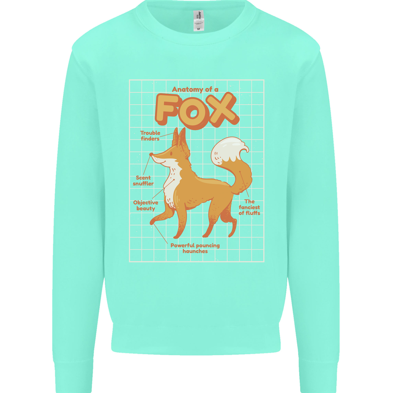 Anatomy of a Fox Funny Foxes Mens Sweatshirt Jumper Peppermint