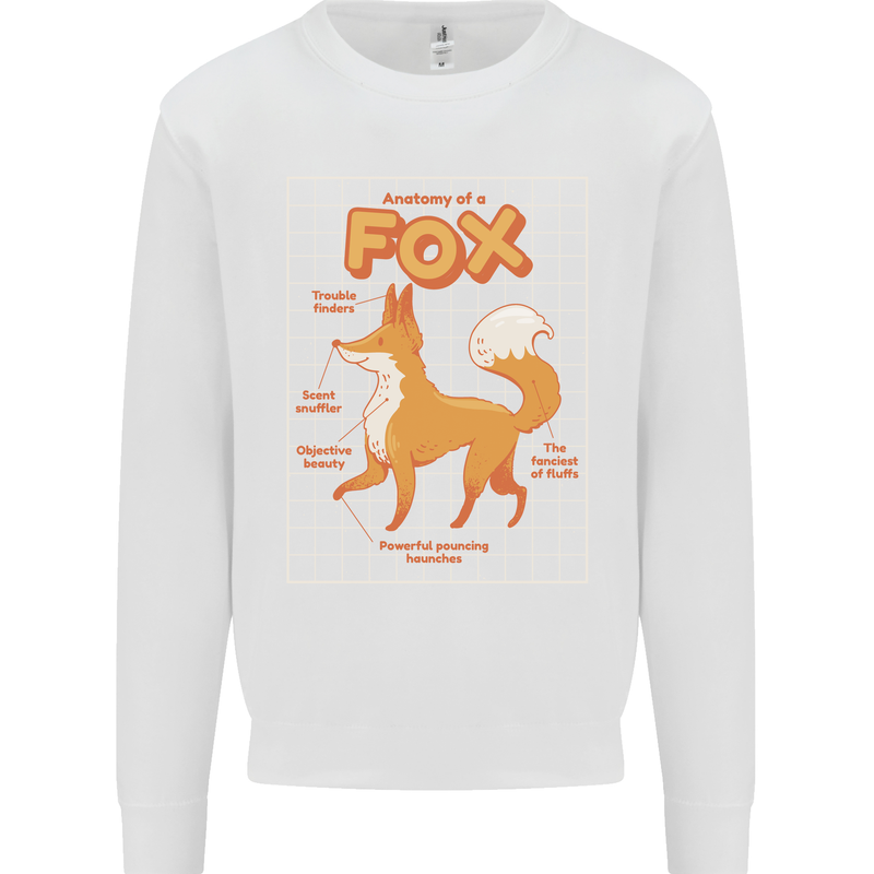 Anatomy of a Fox Funny Foxes Mens Sweatshirt Jumper White