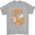 Anatomy of a Fox Funny Foxes Mens T-Shirt 100% Cotton Sports Grey