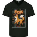Anatomy of a Fox Funny Foxes Mens V-Neck Cotton T-Shirt Black