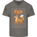 Anatomy of a Fox Funny Foxes Mens V-Neck Cotton T-Shirt Charcoal