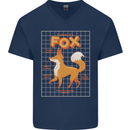 Anatomy of a Fox Funny Foxes Mens V-Neck Cotton T-Shirt Navy Blue