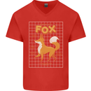 Anatomy of a Fox Funny Foxes Mens V-Neck Cotton T-Shirt Red