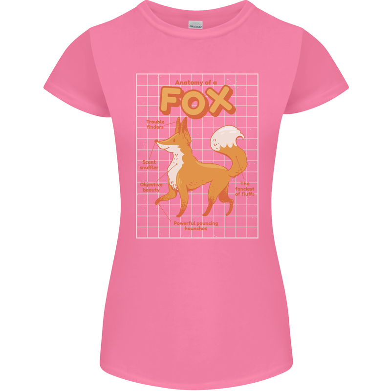 Anatomy of a Fox Funny Foxes Womens Petite Cut T-Shirt Azalea