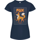 Anatomy of a Fox Funny Foxes Womens Petite Cut T-Shirt Navy Blue