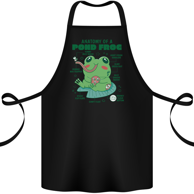 Anatomy of a Frog Funny Cotton Apron 100% Organic Black