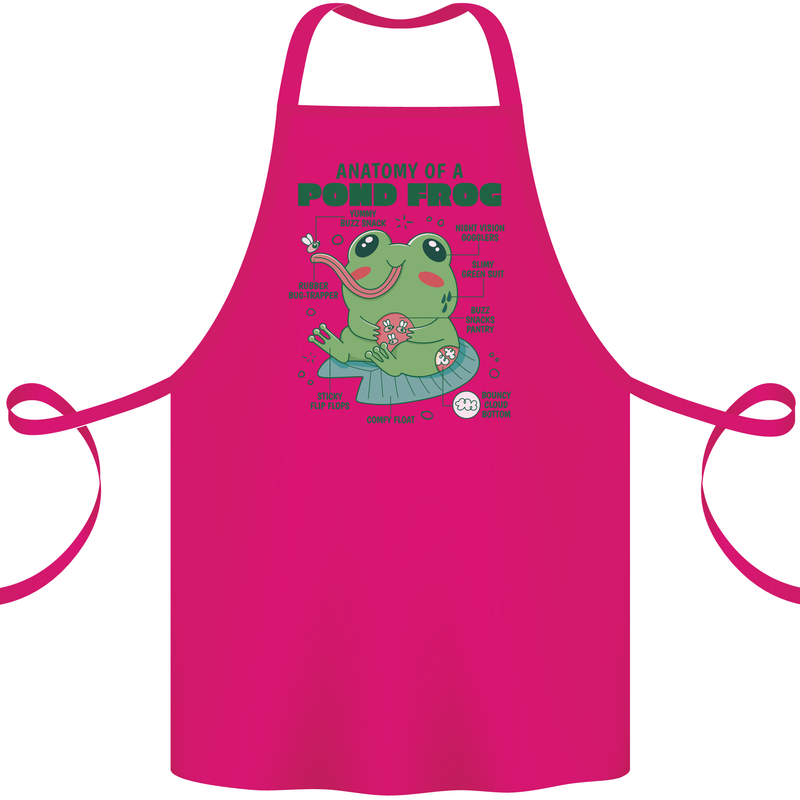 Anatomy of a Frog Funny Cotton Apron 100% Organic Pink