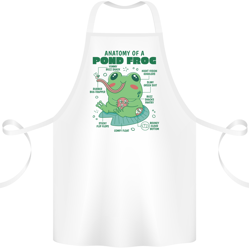 Anatomy of a Frog Funny Cotton Apron 100% Organic White