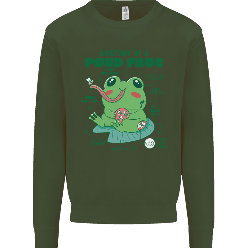 Anatomy of a Frog Funny Mens Sweatshirt Jumper Forest Green