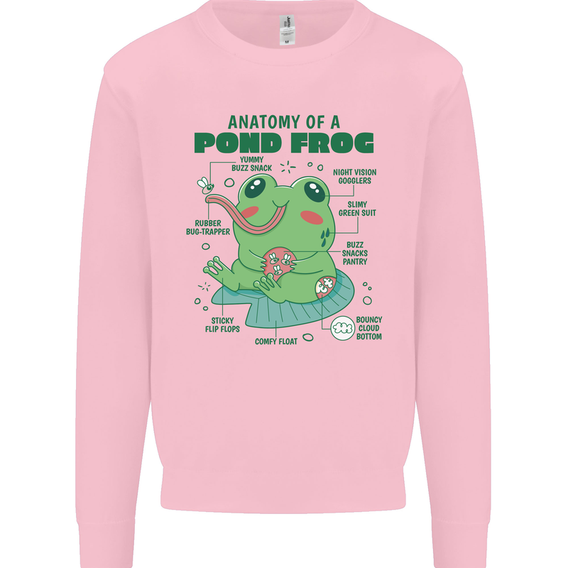 Anatomy of a Frog Funny Mens Sweatshirt Jumper Light Pink