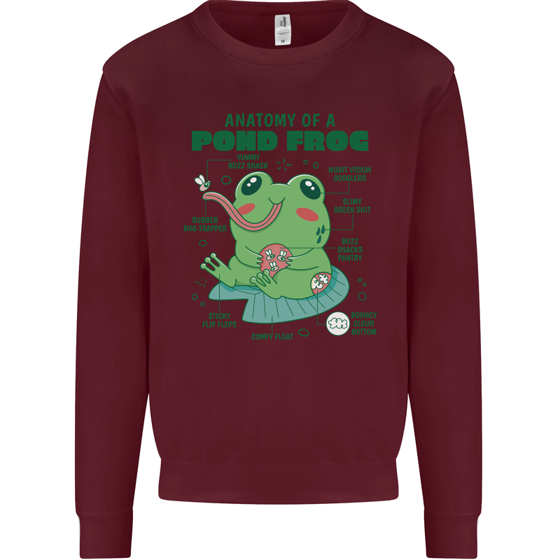 Anatomy of a Frog Funny Mens Sweatshirt Jumper Maroon