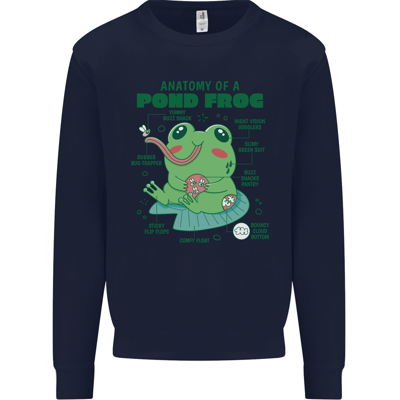 Anatomy of a Frog Funny Mens Sweatshirt Jumper Navy Blue