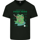 Anatomy of a Frog Funny Mens V-Neck Cotton T-Shirt Black