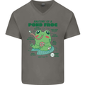 Anatomy of a Frog Funny Mens V-Neck Cotton T-Shirt Charcoal