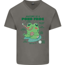 Anatomy of a Frog Funny Mens V-Neck Cotton T-Shirt Charcoal