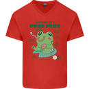 Anatomy of a Frog Funny Mens V-Neck Cotton T-Shirt Red