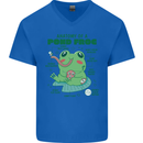 Anatomy of a Frog Funny Mens V-Neck Cotton T-Shirt Royal Blue