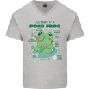 Anatomy of a Frog Funny Mens V-Neck Cotton T-Shirt Sports Grey