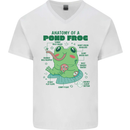 Anatomy of a Frog Funny Mens V-Neck Cotton T-Shirt White