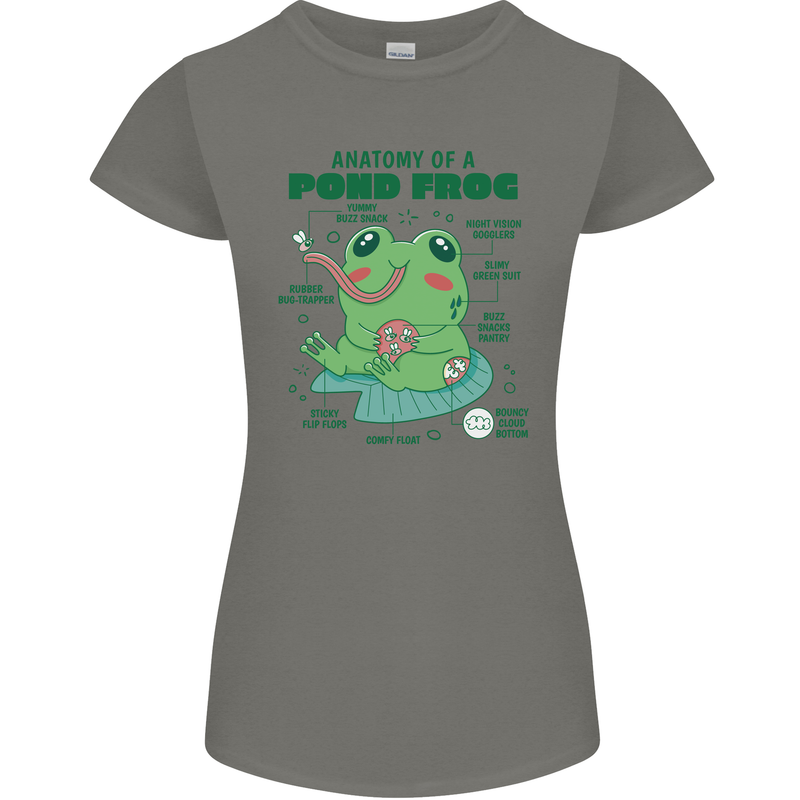 Anatomy of a Frog Funny Womens Petite Cut T-Shirt Charcoal
