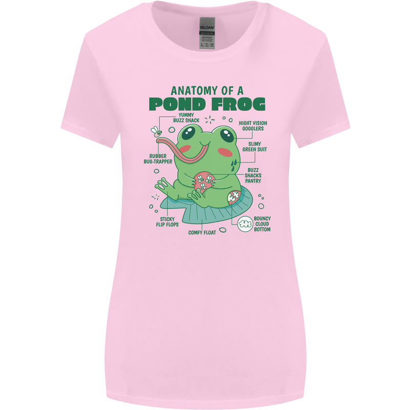 Anatomy of a Frog Funny Womens Wider Cut T-Shirt Light Pink