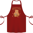 Anatomy of a Grizzly Bear Cotton Apron 100% Organic Maroon