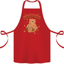 Anatomy of a Grizzly Bear Cotton Apron 100% Organic Red