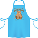 Anatomy of a Grizzly Bear Cotton Apron 100% Organic Turquoise