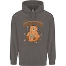Anatomy of a Grizzly Bear Mens 80% Cotton Hoodie Charcoal